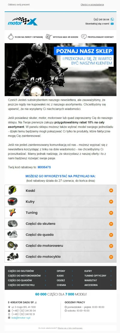 goblin21 - #kuponyrabatowe #skutery #motocykle

 Cześć! Jesteś subskrybentem naszego...