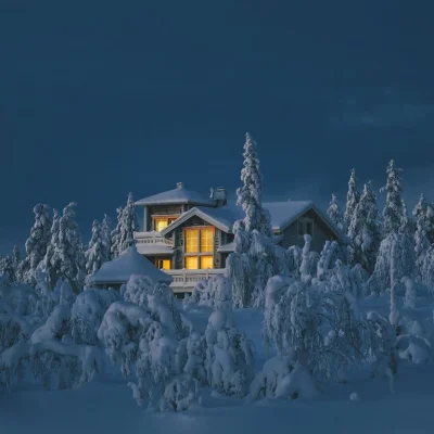Mesk - Zaśnieżony dom, Finlandia #fotografia #earthporn #azylboners #zima