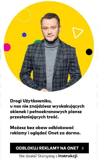 macan - Najgłupszy sposób na zachęcenie do wyłączenia adblocka. Patrzysz na tego gośc...