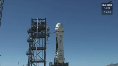 blamedrop - Start rakiety New Shepard firmy Blue Origin i test systemu ewakuacji kaps...