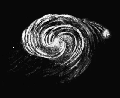 myrmekochoria - Drawing of the Whirlpool Galaxy by 3rd Earl of Rosse in 1845 based on...