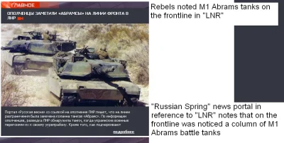 K.....y - Ruscy odlecieli. Wg nich na froncie LNR walcza Amerykanskie M1 Abrams 
#cz...