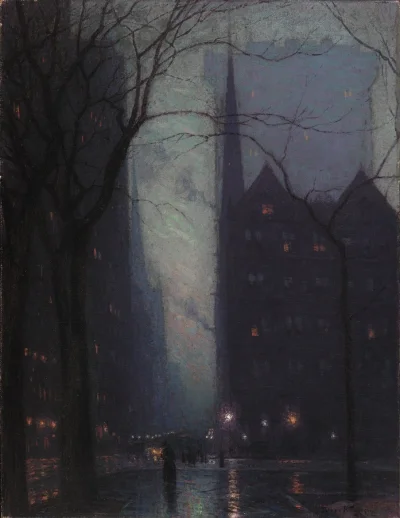 Hoverion - Lowell Birge Harrison (1854-1929)
Fifth Avenue at Twilight, 1910
#malars...