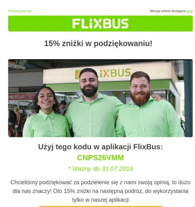 spidero - Kod na #flixbus, moze sie komus przyda

#kodyrabatowe #rozdajo #podroze