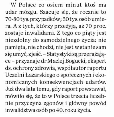 lotarg - Udar mózgu - 3. najczęstszy niszczyciel karier, zdrowia i życia w Polsce. Wi...