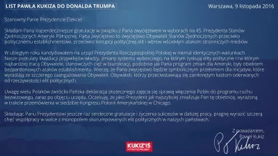 Armia_Szefernakera - #amerykawybiera2016 Paweł #kukiz wysyła gratulacje dla Trumpa. S...