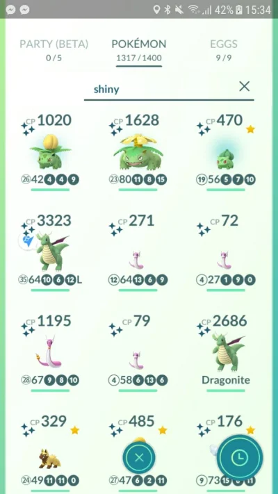 taktoto - @Dryblas ponad 200 zlapanych, 3 shiny.
Pierwszy po 2 godzinach.