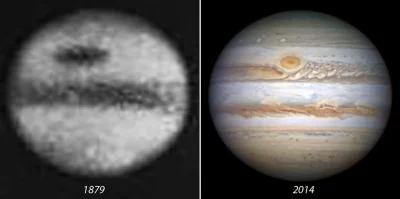 Cetus - Porównanie jakości zdjęcia Jowisza na przestrzeni 135 lat. Ciekawe czy będzie...