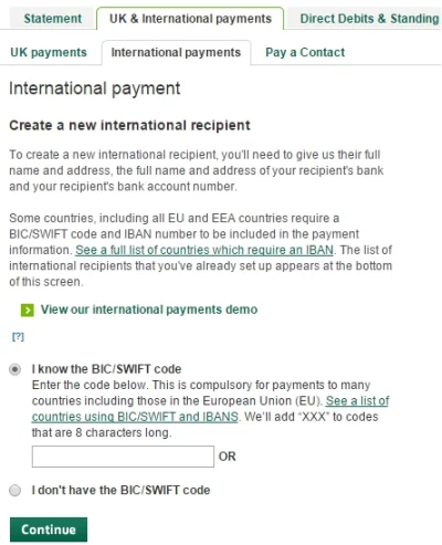 voodoopl - @nomaam: Lloyds tylko przez stronkę - Make payment > International >
