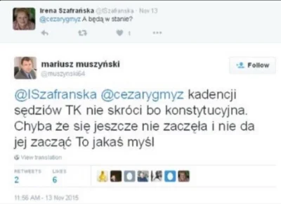 Wotto - warto przypomnieć skasowany tweet obecnej szarej eminencji TK, p. Muszyńskieg...