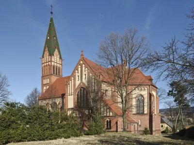 M.....i - Kościół św. Jana Chrzciciela w Jaszkowej Dolnej (niem. Niederhannsdorf) zbu...