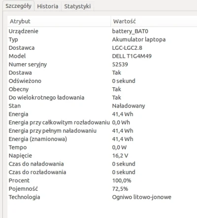 Romantyczny_widelec - Jakiś program do zdiagnozowania stanu baterii pod #linux? Bo wg...