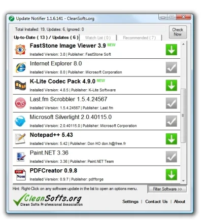 chato - #soft: Update Notifier http://cleansofts.org/view/update-notifier.html piękni...