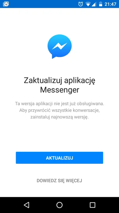 niexus - #android mam problem, zainstalowałem messengera w zalecanej wersji 89 i dost...