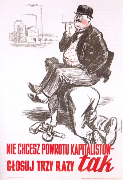 NH35 - "Nie chcesz powrotu kapitalistów? Głosuj trzy razy tak" - Plakat zachęcający d...