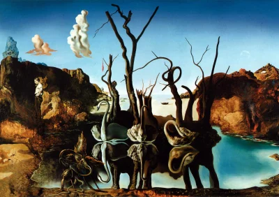 Send_noodles - Salvador Dali "swan reflecting as elephants"