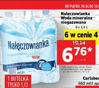 jegertilbake - 1 butelka nałęczowianki po 1,13zł (przy zakupie 6 sztuk i wielokrotnoś...