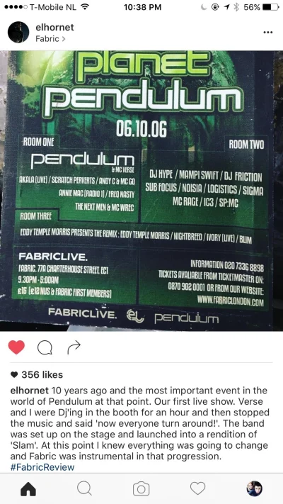 janoosh - Na instagramie Paul wspomina pierwszy koncert Pendulum (swoją drogą to musi...