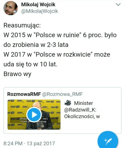 falszywyprostypasek - Warto posłuchać zaorania Radziwiłła. 
https://twitter.com/Rozmo...