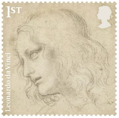 malakropka - 500 lat po śmierci Leonarda da Vinci poczta w Londynie emituje 12 znaczk...