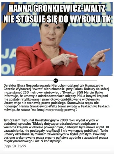 K.....l - Coś ostatnio Hanka mówiła o stosowaniu się do wyroków TK? 

źródło to lew...