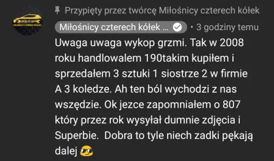 6ES7 - Nie oglądam miłośników 4 kółek odkąd ten kanał zmienił content z poradnika na ...