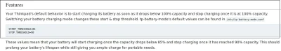 mab122 - @dlycs: https://wiki.archlinux.org/index.php/Tp-battery-mode
Specjalnie pod...