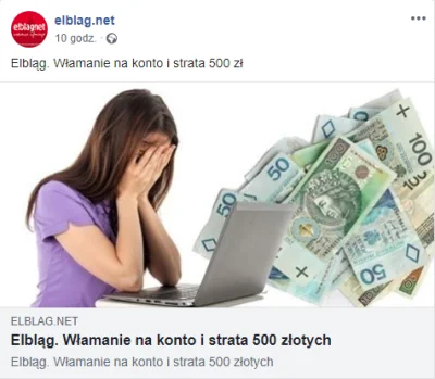 Sciernisco - Elbląg. Włamanie na konto i strata 500 złotych. #codziennyelblagnet #heh...