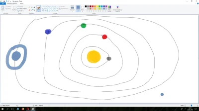 ziel0ny - Mój model układu słonecznego