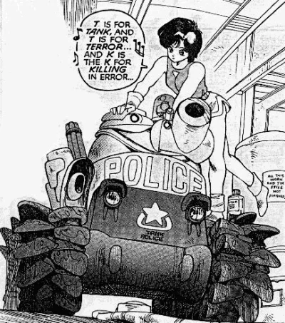 FlaszGordon - #randomanimeshit #mangacap [ #dominiontankpolice #leonaozaki ]
 T is fo...