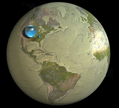 Ex3 - @KNRD: Ilość wody na ziemi. Kolejno : Cała woda na ziemi, słodka woda, woda w r...
