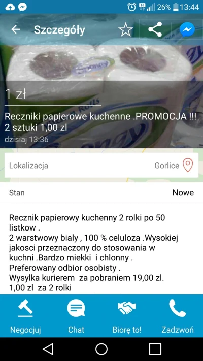 kojos - #cebuladeals #olx #promocje 2 rolki ręczników papierowych za 1 zł