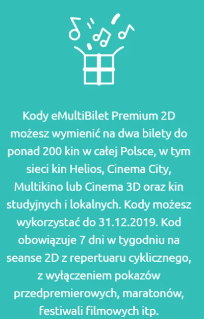 konskyyy - Sprawdziłem, więc w grę wchodzą seanse 2D i nie tylko sieciówki. Więc GW w...