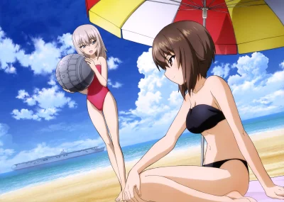 kedzior1916 - #randomanimeshit #girlsundpanzer #erikaitsumi #mahonishizumi #swimsuit ...