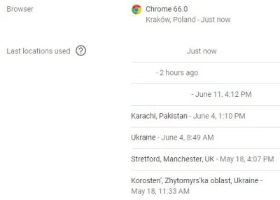 GermanParis - Mam w logach gmaila dziwne miejsca logowań (pierwsze 3 są Ok - reszta n...