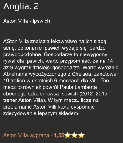 BettingClub - Aston Villa przełamie złą passę?
#bukmacherka