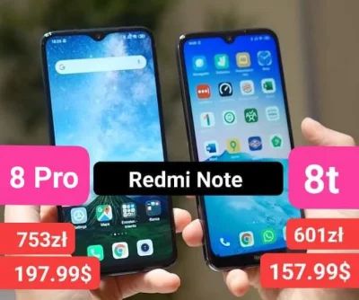 sebekss - Xiaomi Redmi Note 8t czy Redmi Note 8 Pro ? ( ͡° ͜ʖ ͡°) 
Oba szybkie, oba ...