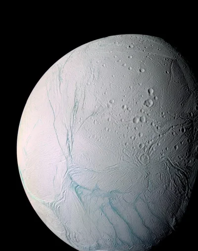 a.....2 - Enceladus. Chyba najładniejszy z księżycy Saturna (｡◕‿‿◕｡)

#kosmos #astr...