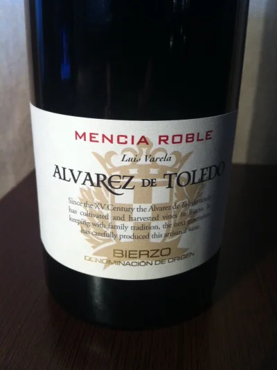 gugas - Kupiłam dziś wino o dumnej nazwie Alvarez de Toledo, zachęcona wielką etykiet...