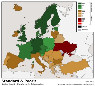 m.....- - Długoterminowy ranking finansów państw europejskich wg agencji Standard & P...