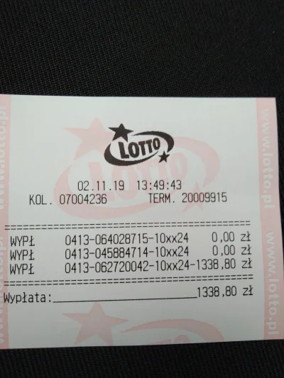 Heretnik - 4/5 w minilotto, coś tam udało się skubnąć(⌐ ͡■ ͜ʖ ͡■)
#lotto #wykopskubie...