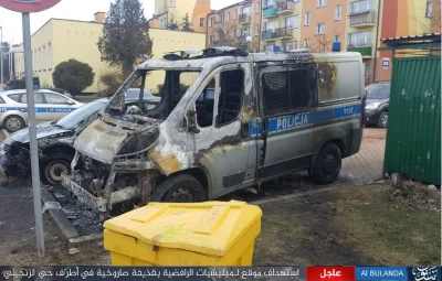 C.....0 - Na stronach powiązanych z ISIS pojawiło się zdjęcie przedstawiające spalony...