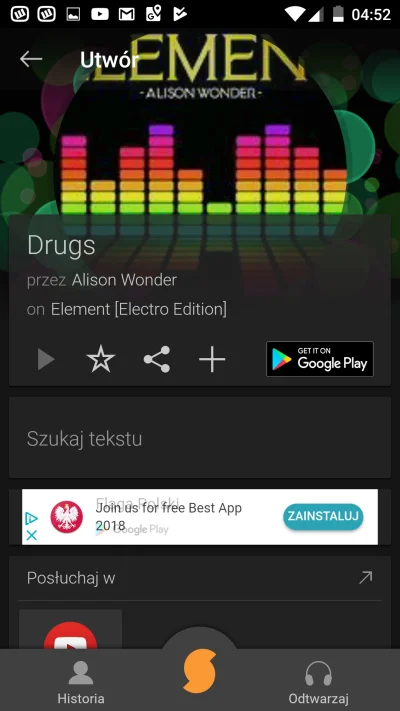 wigr - @JaroKaczorDiks: SoundHound - polecam: Znalazłem(-am) Drugs w wykonaniu Alison...