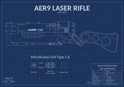 K.....r - Blueprint karabinu laserowego AER9 z #fallout3 wykonany w #inkscape

Doda...