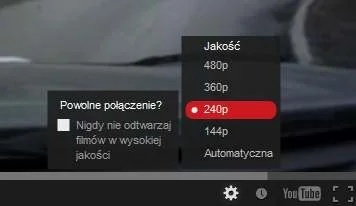 pulposlaw - Offtopując, od kiedy na youtubie jest jakość 144p :o?