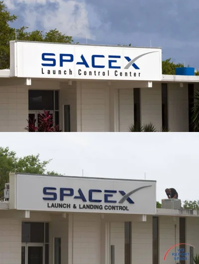 Emtebe - SpaceX po ostatnim udanym lądowaniu zmienił szyld przed wejściem do budynku ...