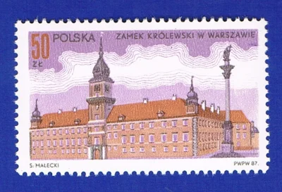 m.....3 - I Zamek Królewski w Warszawie na znaczku z 1987r.