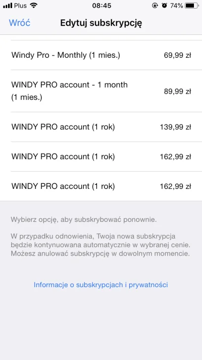 filipkom89 - Mam problem - odnowiła mi się dzisiaj subskrypcja w aplikacji WINDY Pro ...