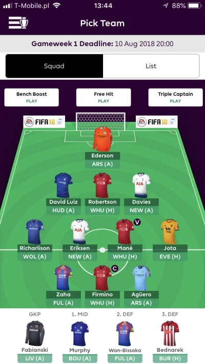 Deru98 - A co myślicie o tym składzie? Coś do zmiany? #fpl