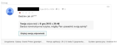 s.....2 - Kolejna opinia z serii "Konstruktywna krytyka"...
#gorzkiezale #googleplay...